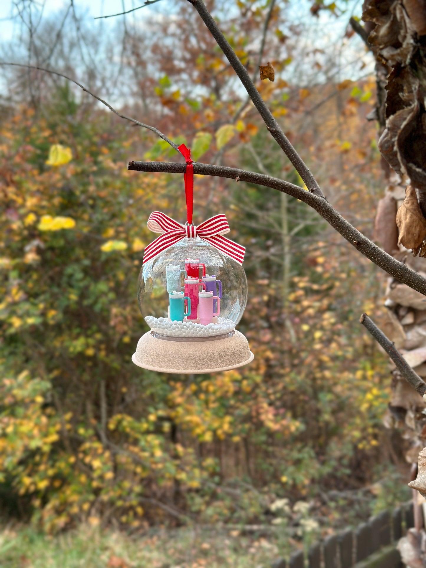 Snow Globe Stanley Tumbler Ornament | 2025 Stanley-Inspired Christmas Ornament