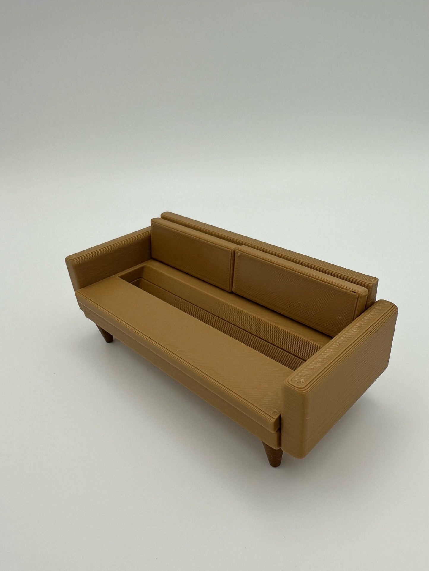 3D Printed Mini Sofa Business Card Holder: Modern Desk Organizer