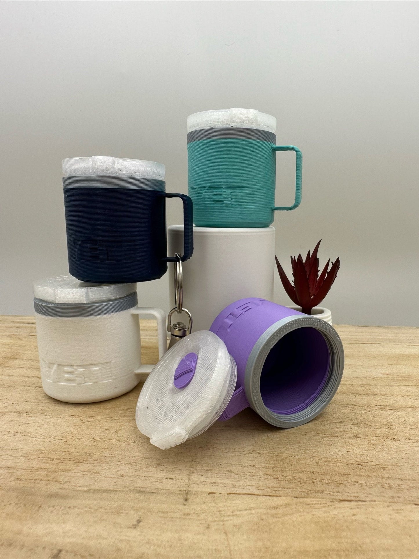 Mini Mug Keychain Pill Holder, Small Storage Container, Bag Charm Accessory, Travel Gift