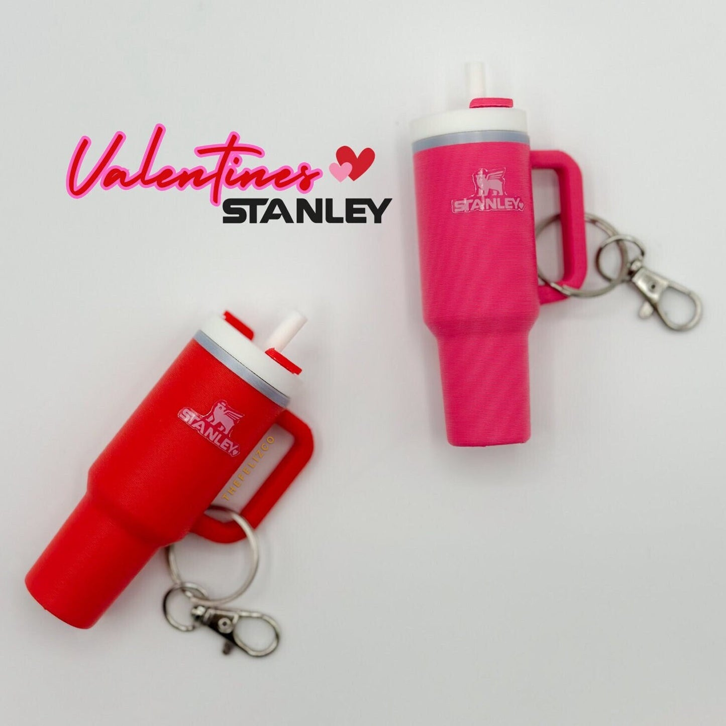 Miniature Valentine Stanley Tumbler Keychain | Chapstick Holder