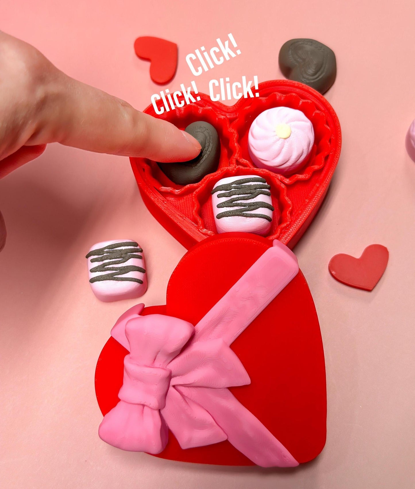 Fidget Clicker Valentines Heart Shaped Chocolate Box | Stress Relief | LOVE | ADHD | Gifts