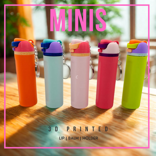 Custom Owala Lip Balm Holder Keychain: 3D Printed Miniature Water Bottle