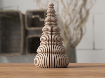 Modern Nordic Japandi Christmas Tree Décor | Minimal Spiral Tealight Tree
