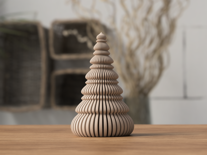 Modern Nordic Japandi Christmas Tree Décor | Minimal Spiral Tealight Tree
