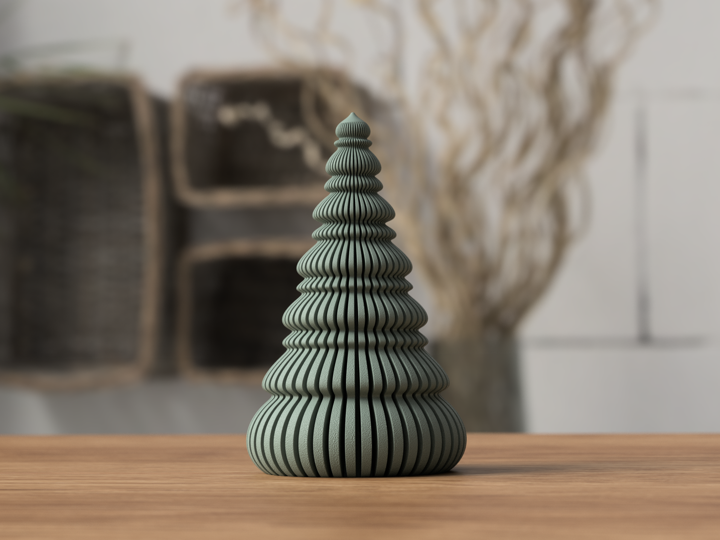 Modern Nordic Japandi Christmas Tree Décor | Minimal Spiral Tealight Tree