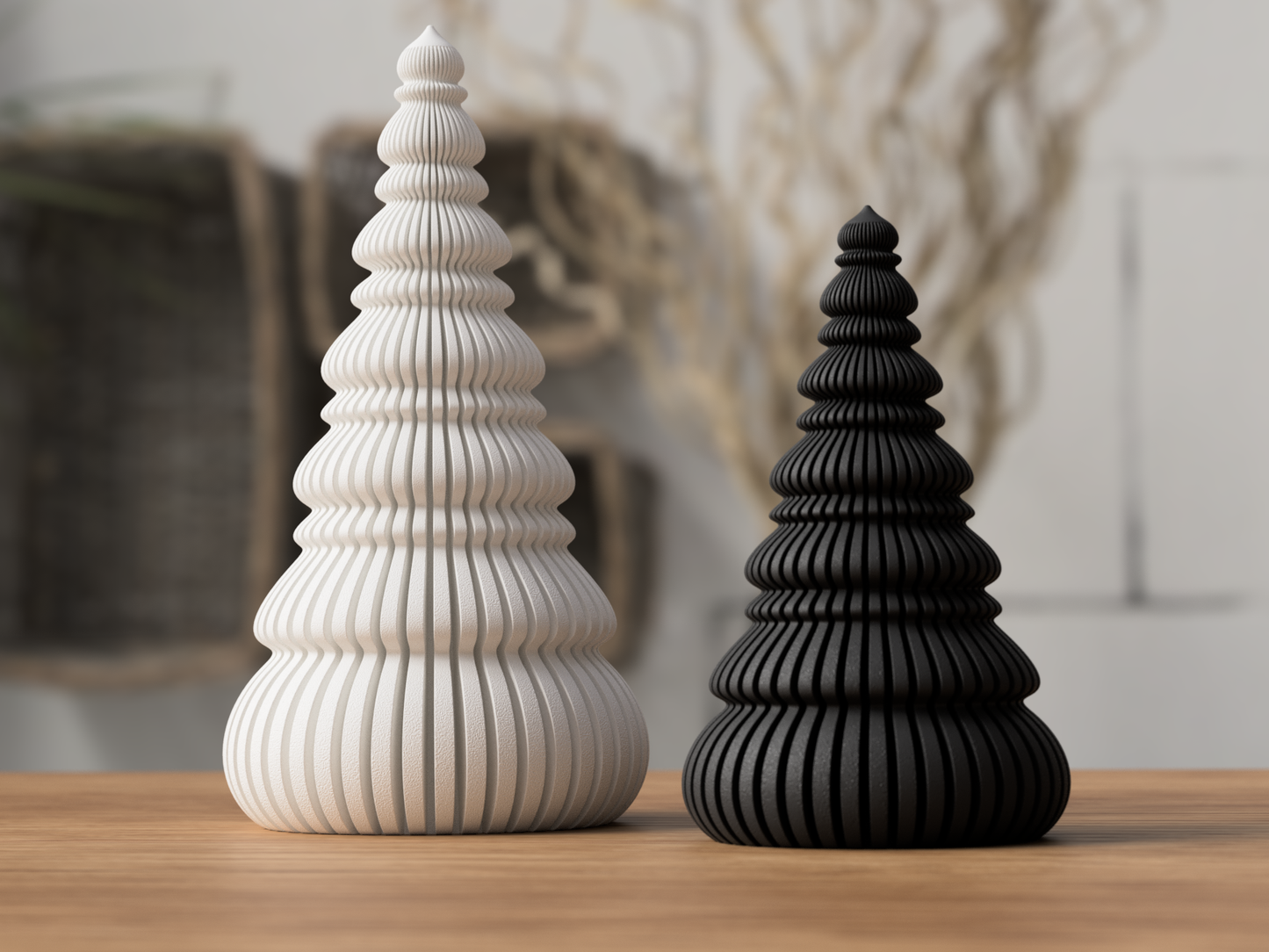 Modern Nordic Japandi Christmas Tree Décor | Minimal Spiral Tealight Tree