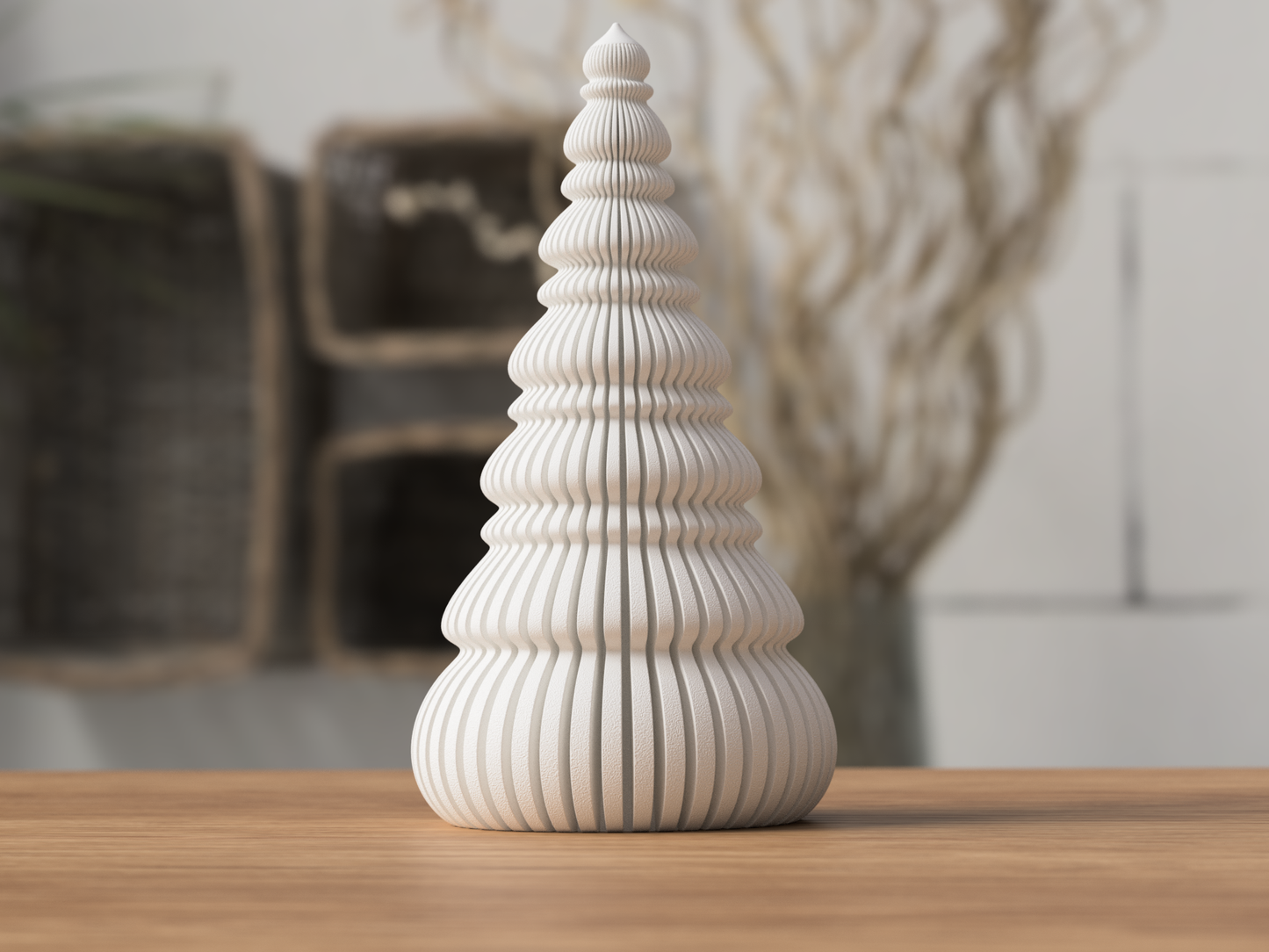 Modern Nordic Japandi Christmas Tree Décor | Minimal Spiral Tealight Tree