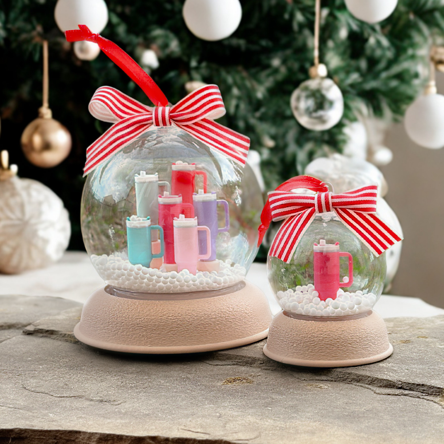 Snow Globe Stanley Tumbler Ornament | 2025 Stanley-Inspired Christmas Ornament