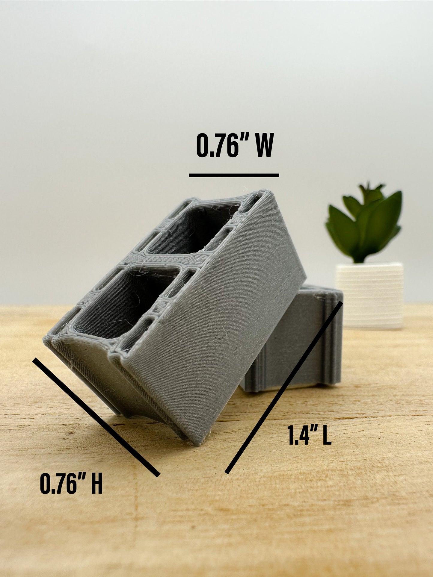 Miniature 3D Printed Cinder Blocks: Desk Decor, Small Building Projects