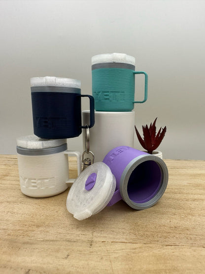YETI Mug Keychain: Mini Storage  Pill Container