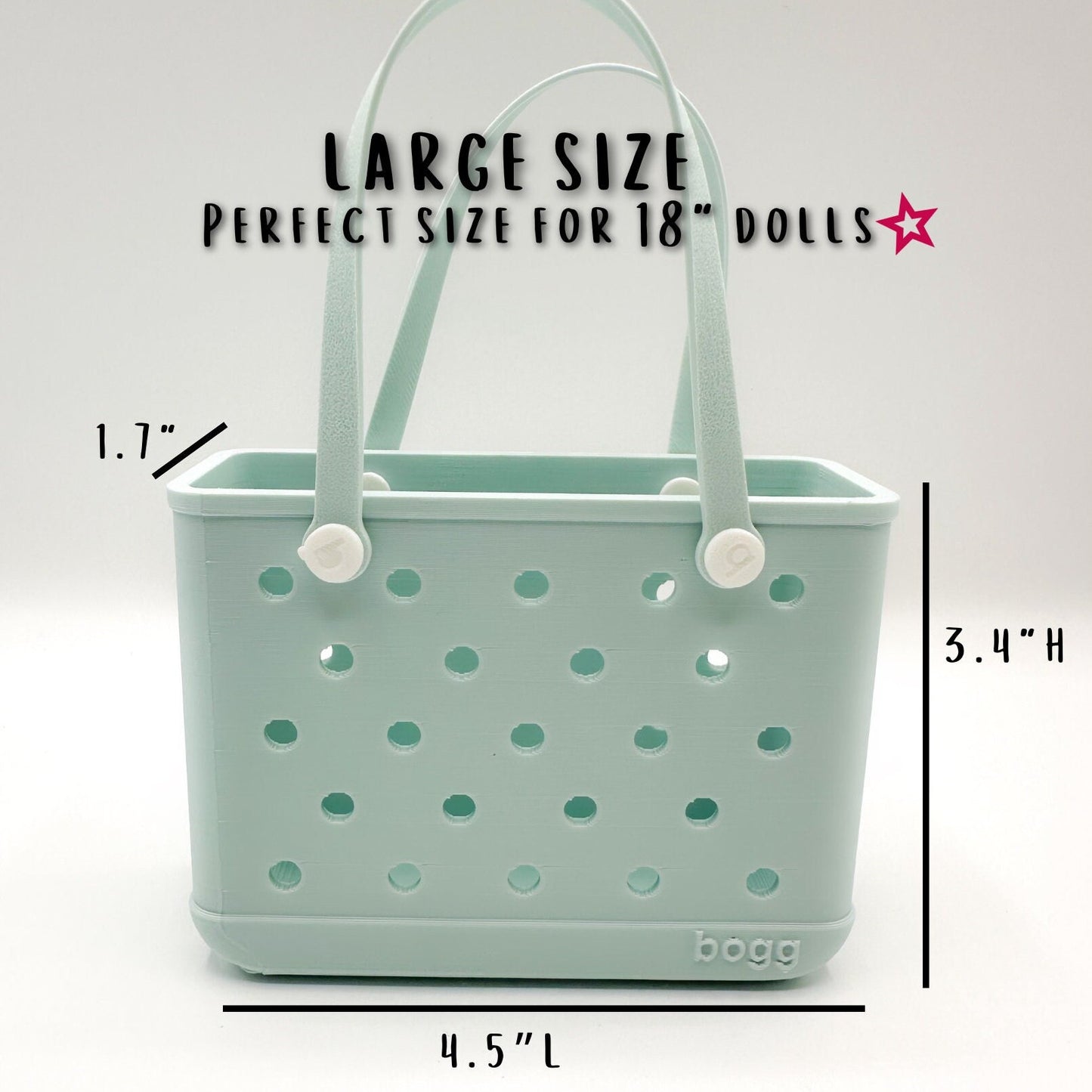 Mini Bogg Bag Accessory, Doll Size Tote, Hard Plastic Mini Bag, Bag Charm Insert, Purse Decor