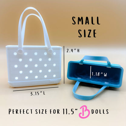 Mini Bogg Bag Accessory, Doll Size Tote, Hard Plastic Mini Bag, Bag Charm Insert, Purse Decor
