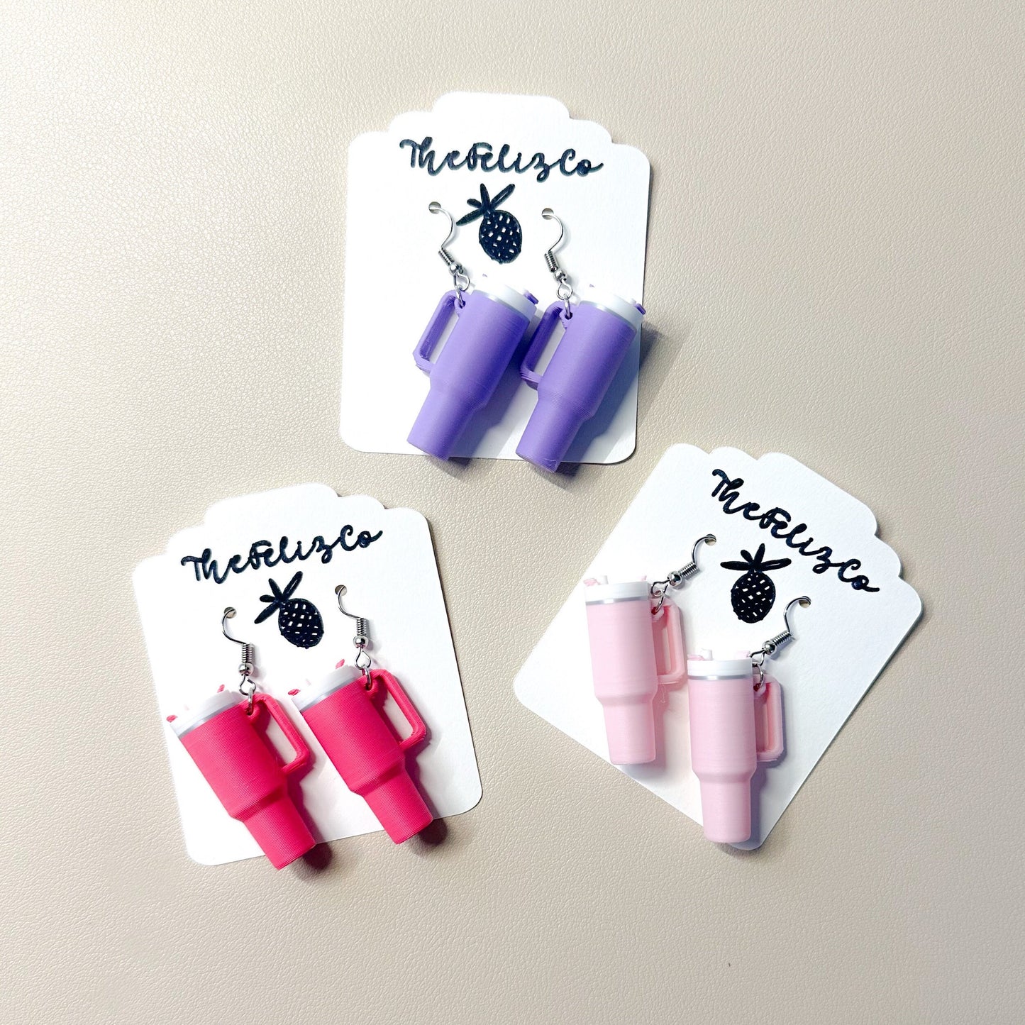 Miniature Stanley Tumbler Earrings | 3D Printed