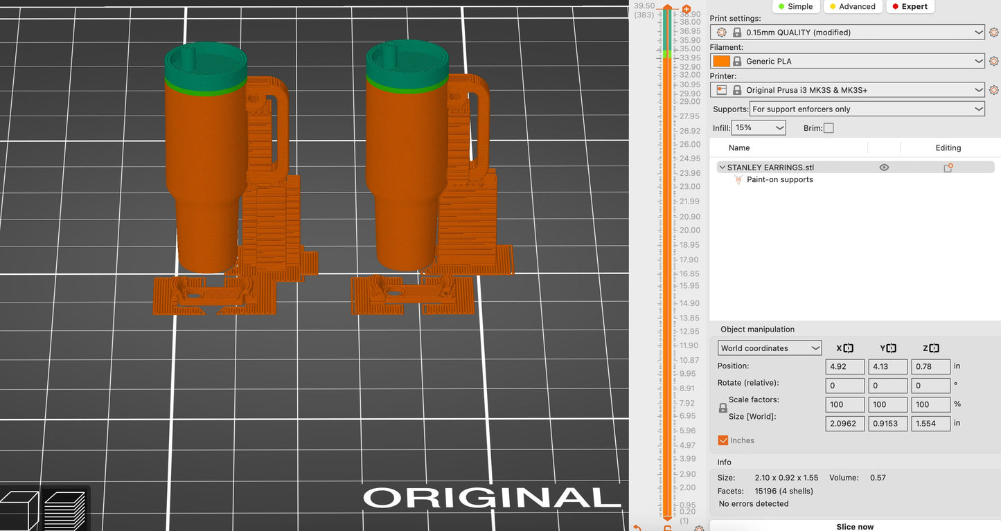Miniature Stanley Earrings | 3MF/STL File for 3D Printing - Digital Download