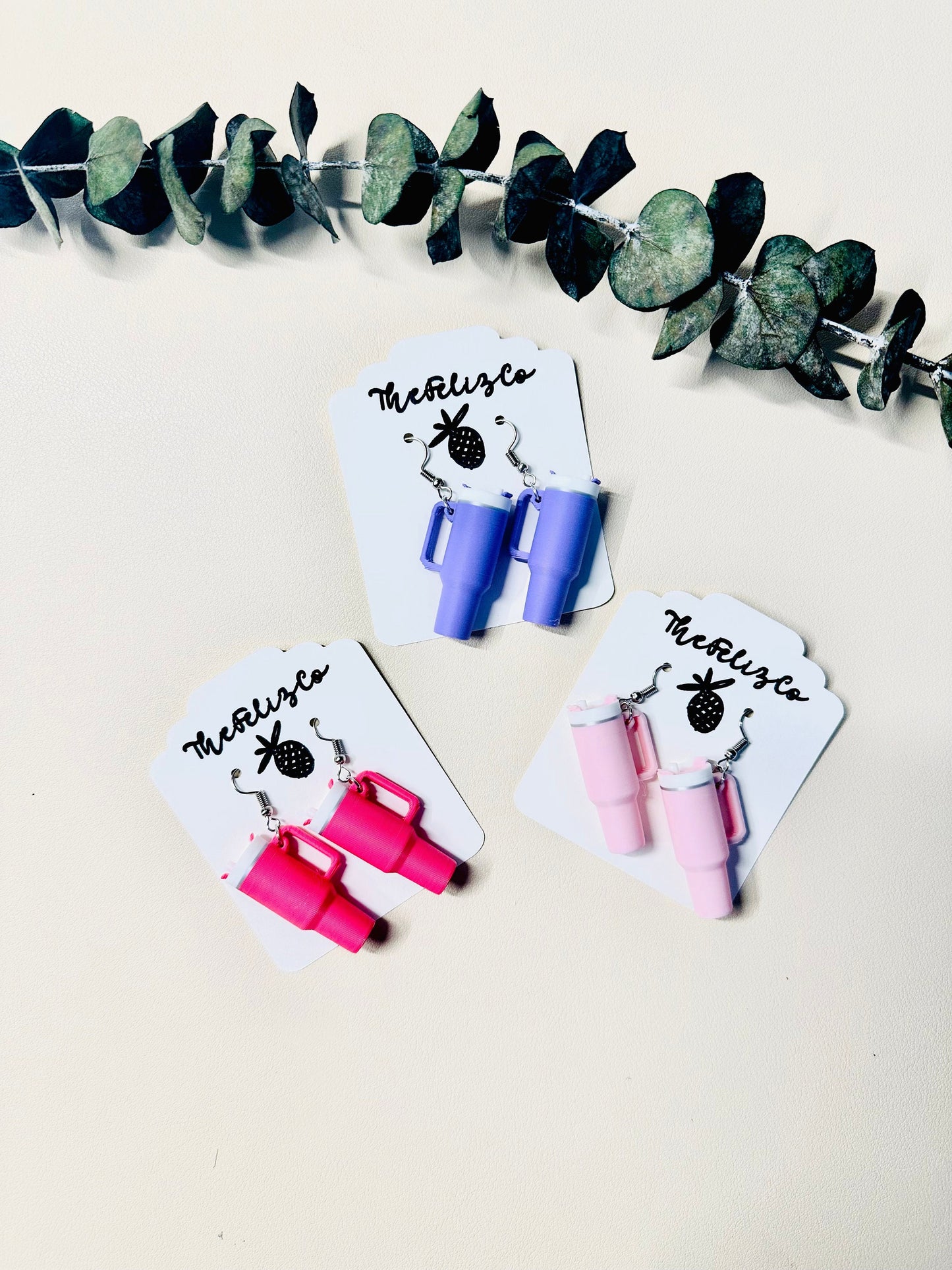 Mini Tumbler Earrings STL File, 3MF Digital Download, Printable Jewelry File, DIY Accessory Design