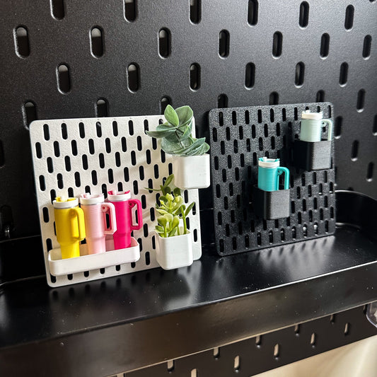 Mini Pegboard Organizer, Wall Desk Decor, Dollhouse Storage Board, Craft Room Accessory