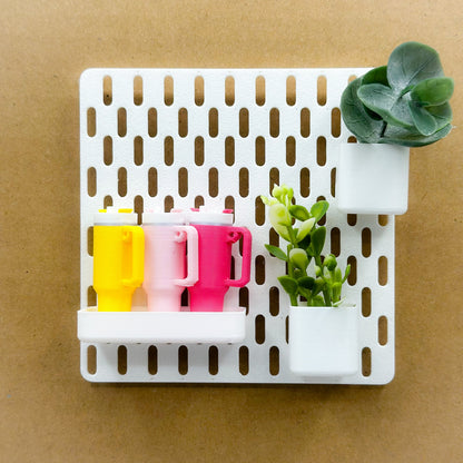 Mini Pegboard Organizer, Wall Desk Decor, Dollhouse Storage Board, Craft Room Accessory