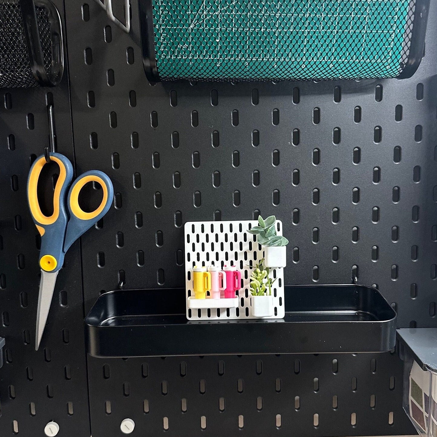 Mini Pegboard Organizer, Wall Desk Decor, Dollhouse Storage Board, Craft Room Accessory