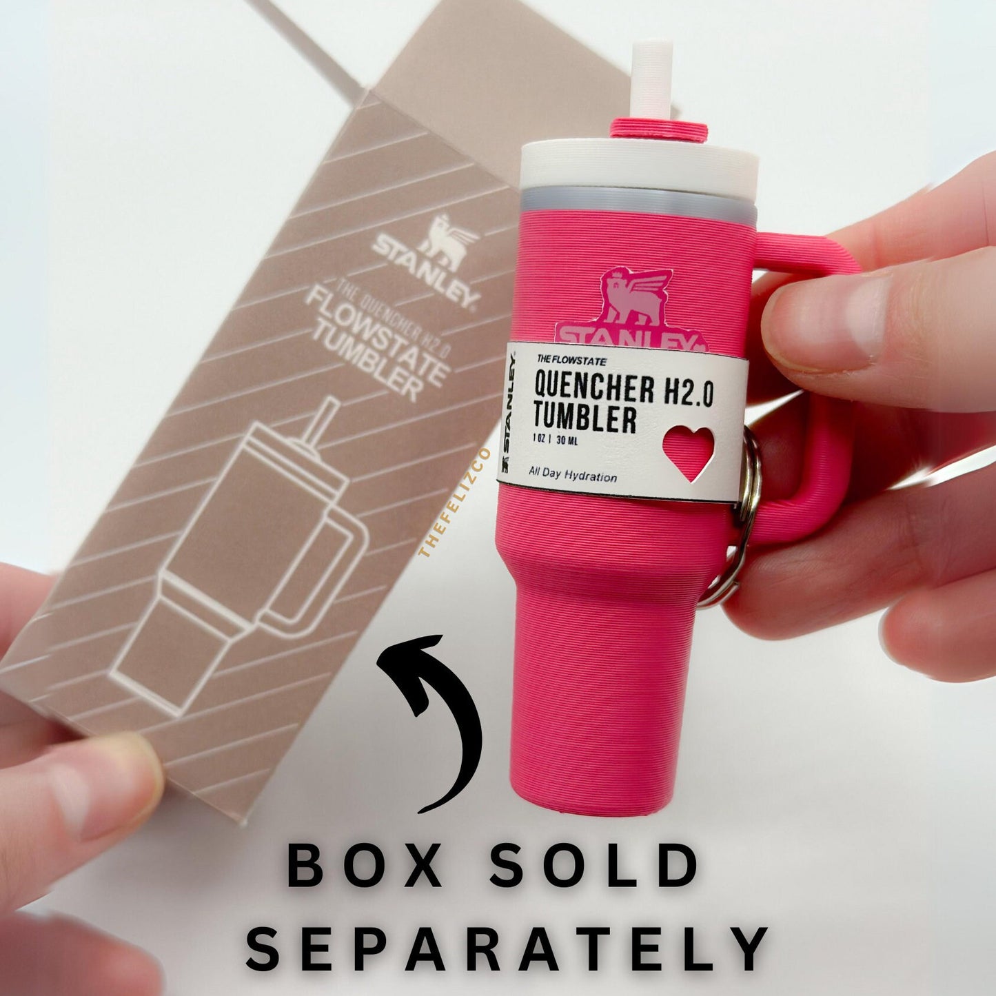 Miniature Valentine Stanley Tumbler Keychain: 3D Printed Chapstick Holder