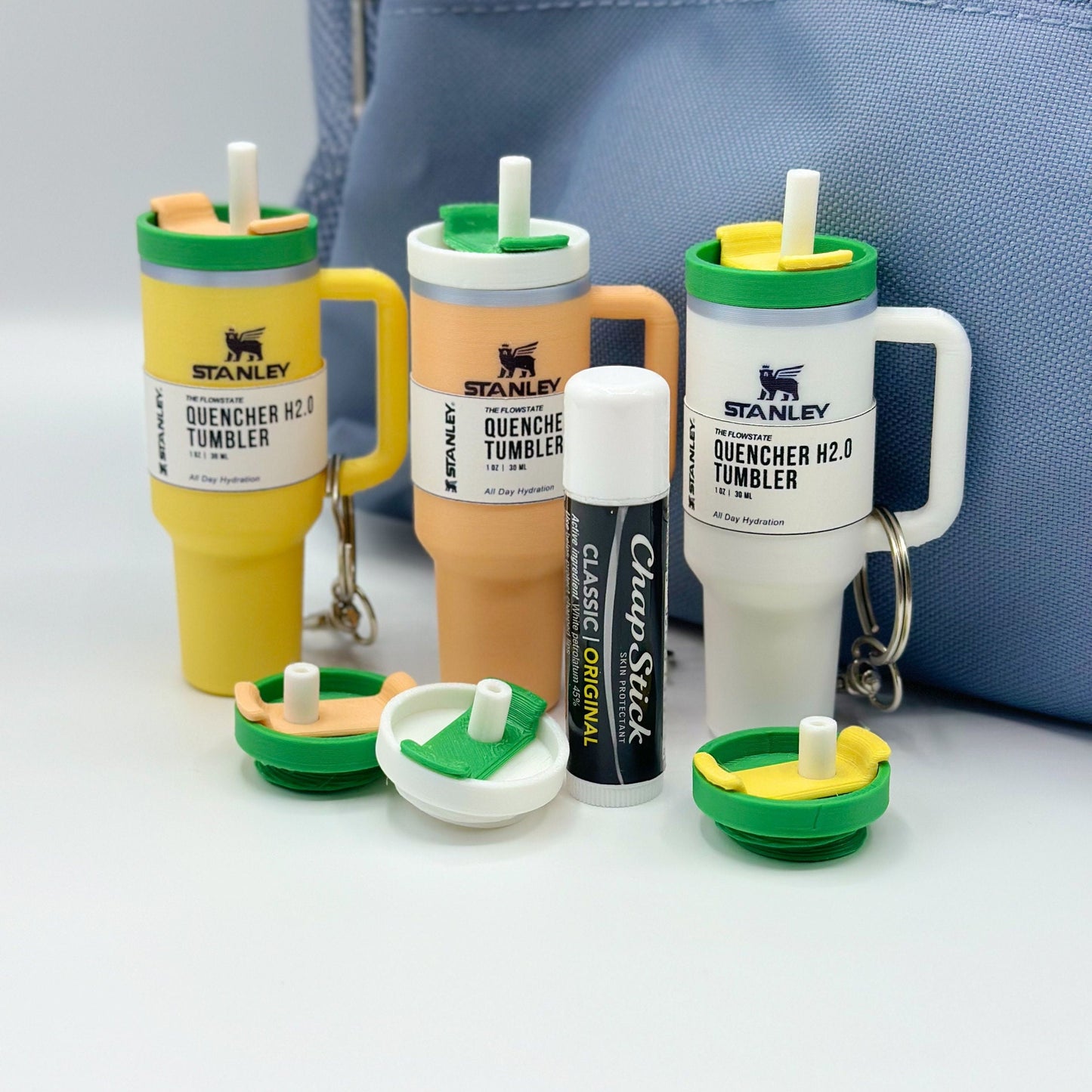 Mini Tumbler Keychain Chapstick Holder, Color Pop Lip Balm Charm, Bag Accessory Gift