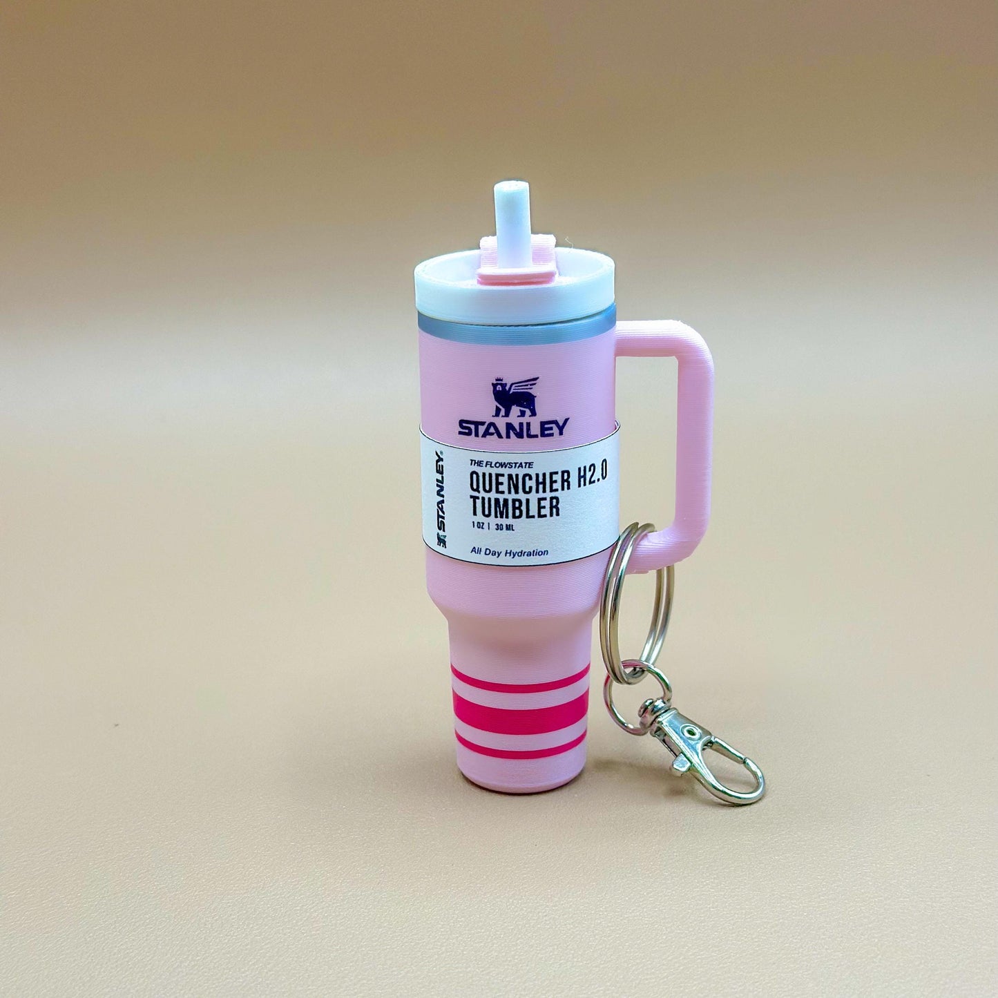3D Printed Miniature Stanley Tumbler Keychain: Chapstick Holder