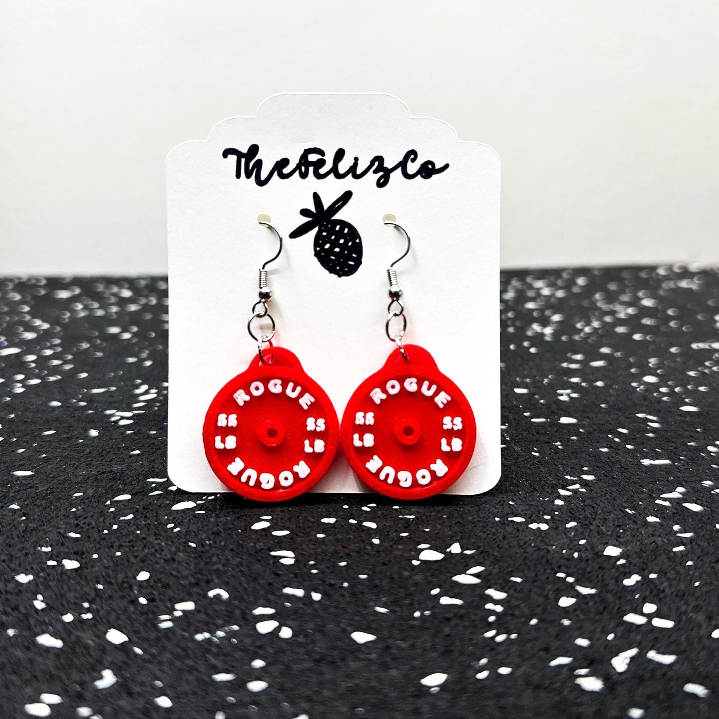 3D Printed Weightlifting Earrings: Rogue Miniature Dumbbell Jewelry