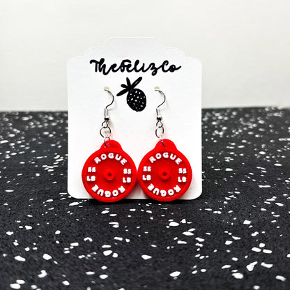 3D Printed Weightlifting Earrings: Rogue Miniature Dumbbell Jewelry