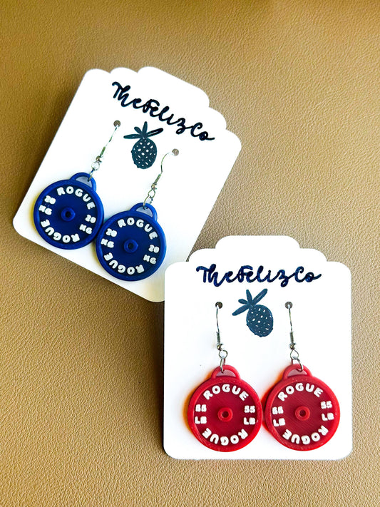 3D Printed Weightlifting Earrings: Rogue Miniature Dumbbell Jewelry