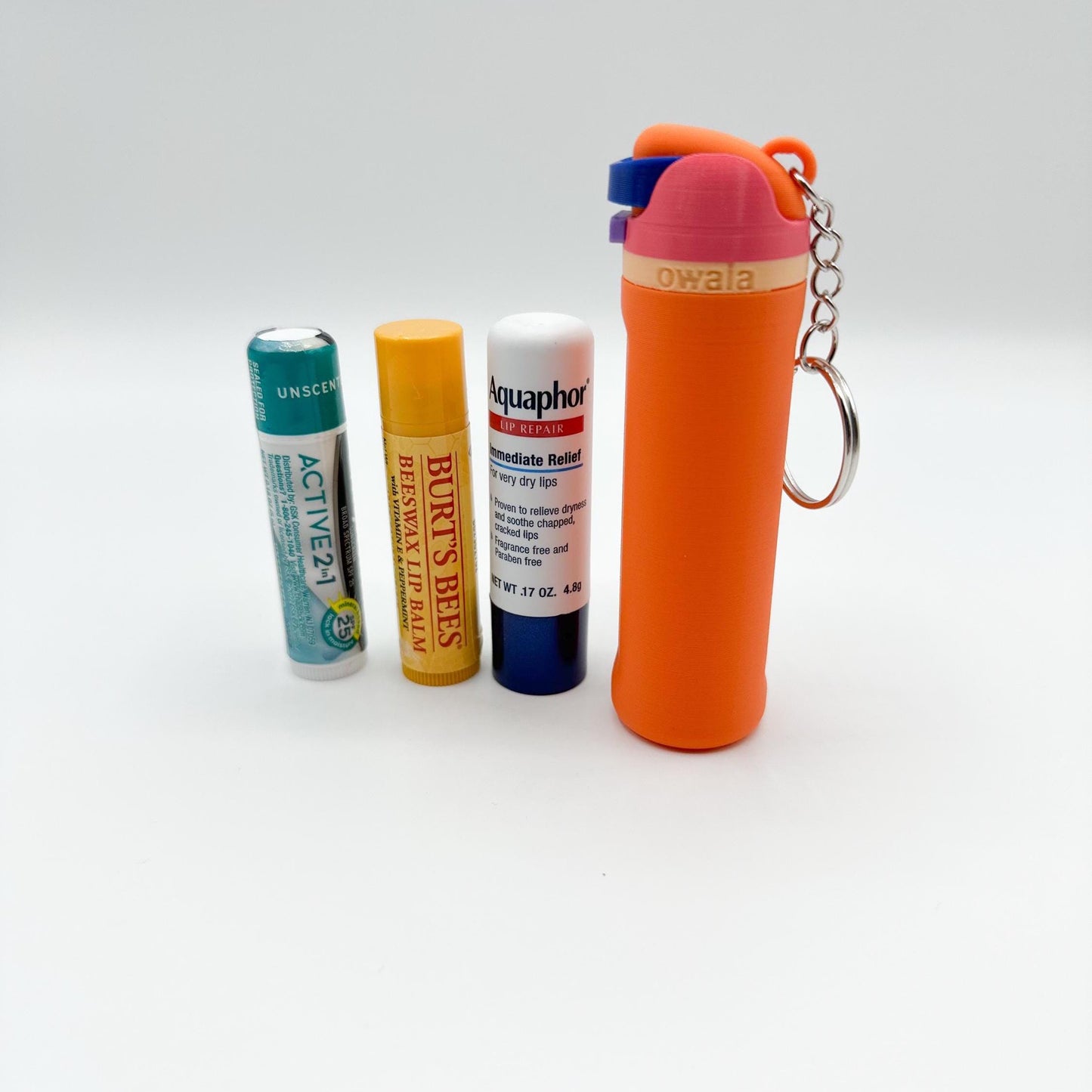 Mini Lip Balm Holder Keychain, EOS Chapstick Case, Tumbler Style Bag Charm, Travel Gift