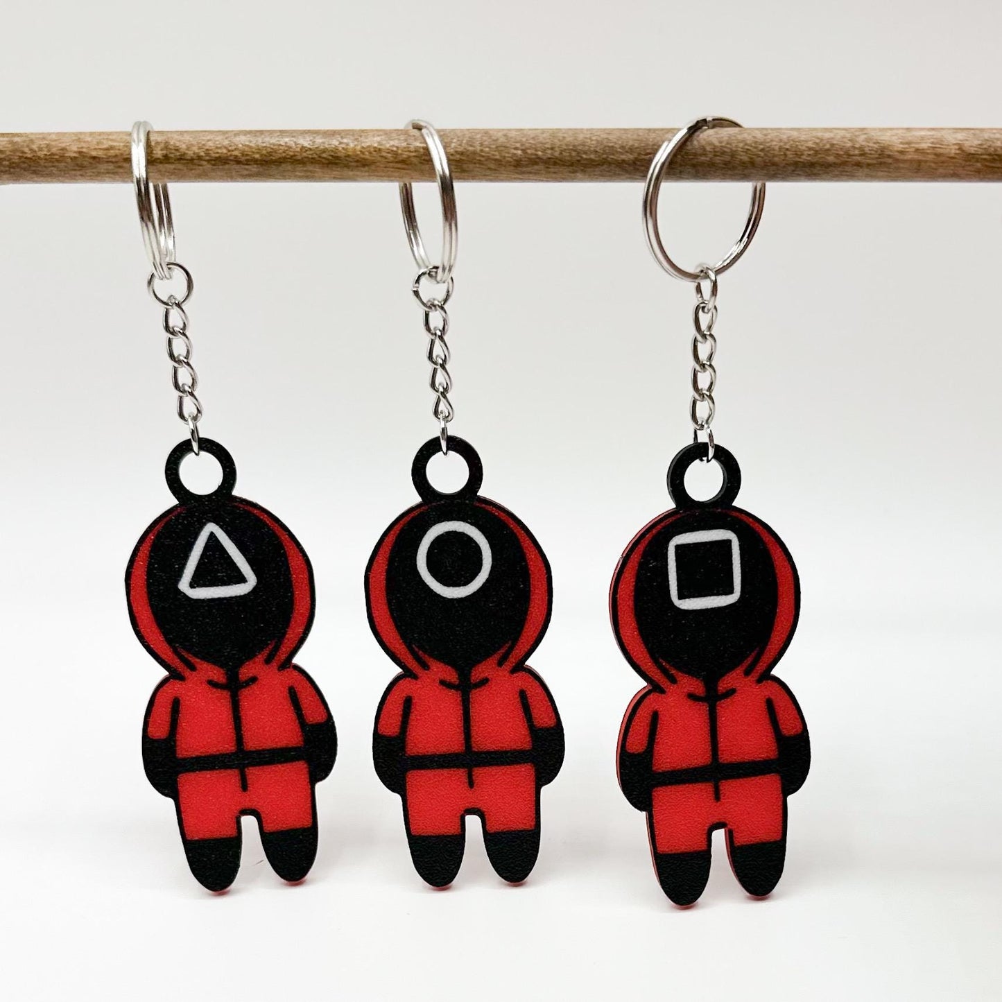 Squid Game Inspired Red Guard Keychain: 3D Printed TV Show Merch