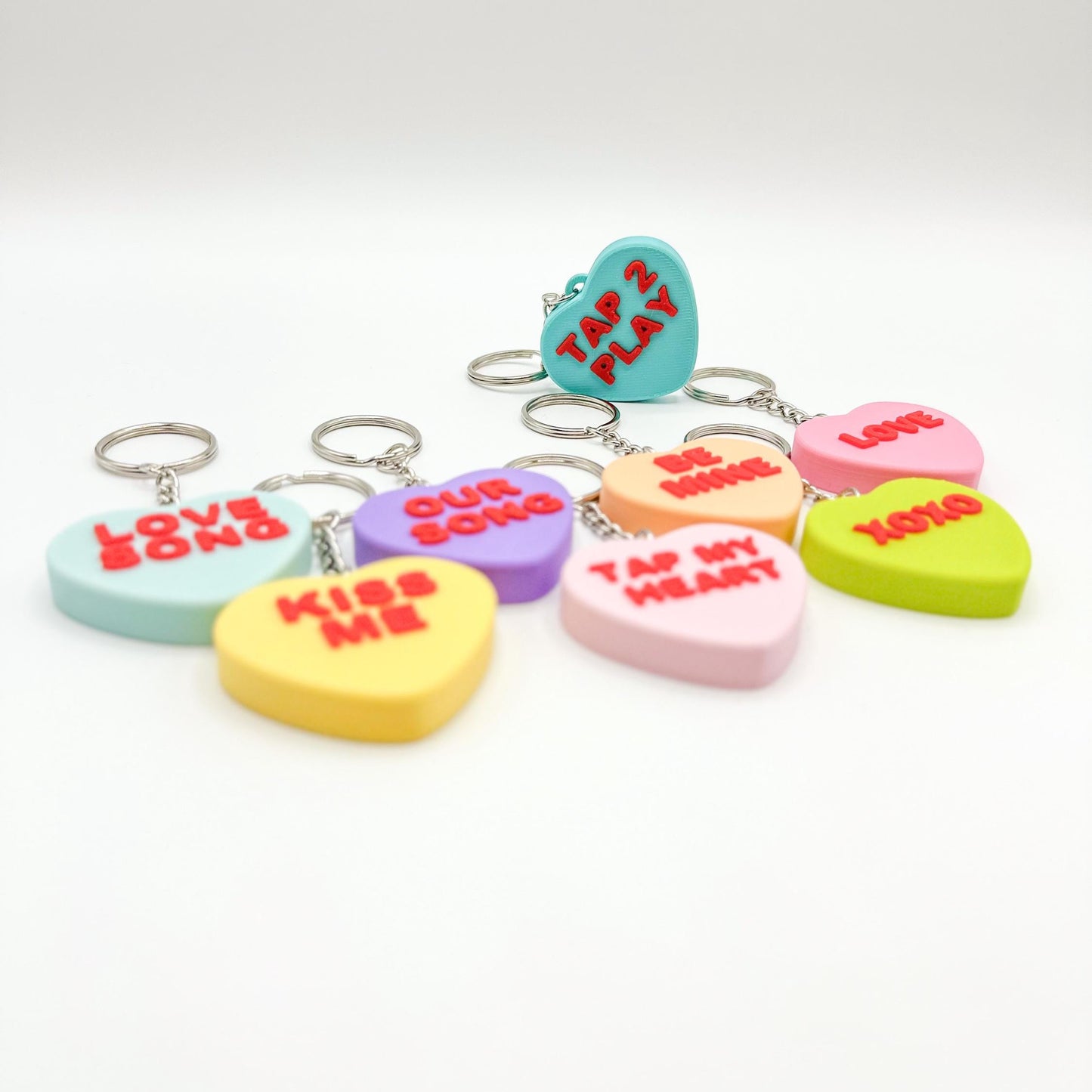 NFC Valentine Conversation Heart Keychain | Music Enthusiast | 3D Printed Gifts