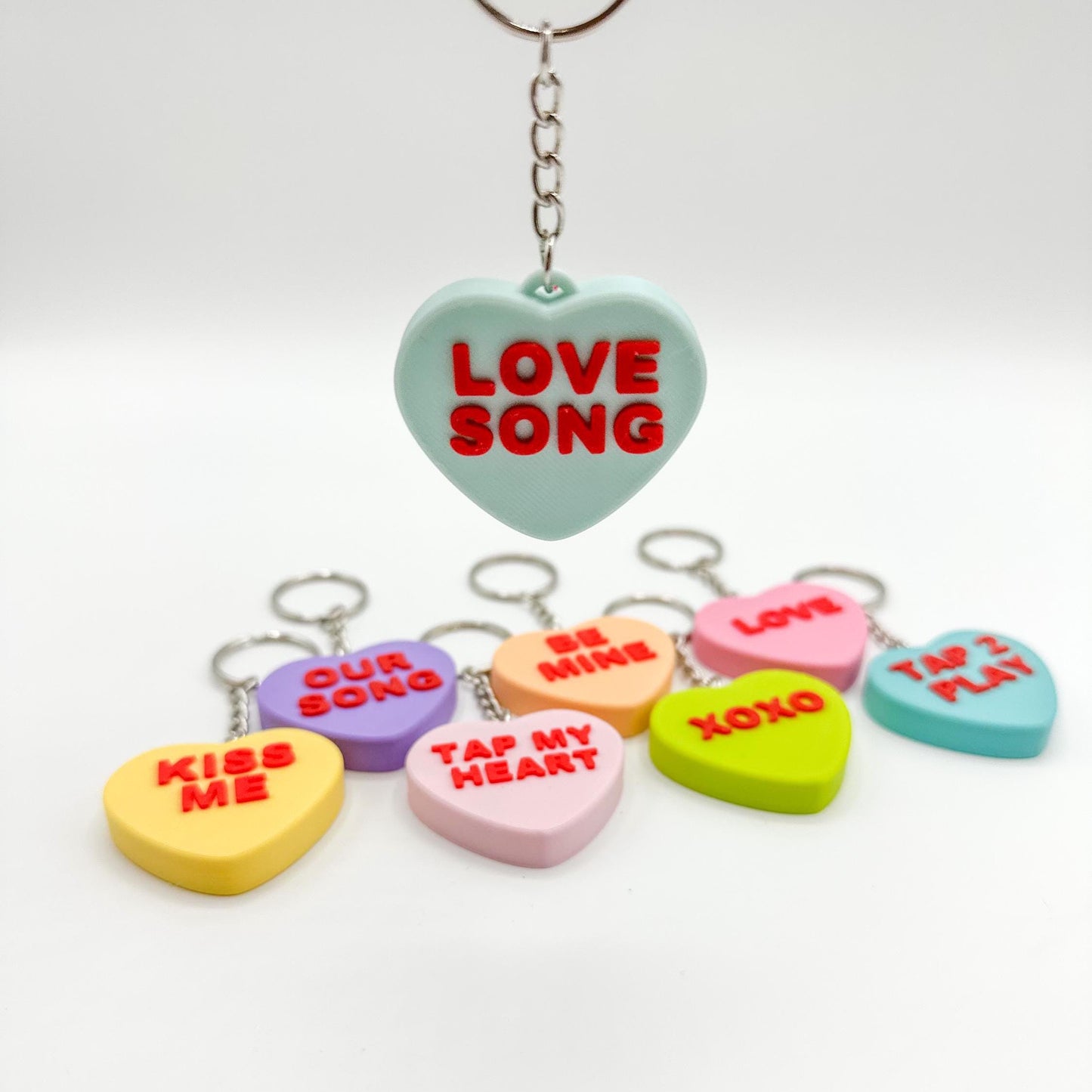 NFC Valentine Conversation Heart Keychain | Music Enthusiast | 3D Printed Gifts