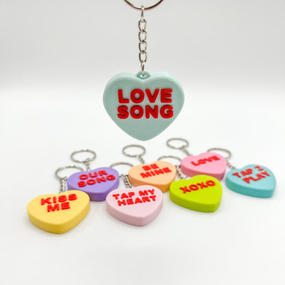 NFC Valentine Conversation Heart Keychain | Music Enthusiast | 3D Printed Gifts