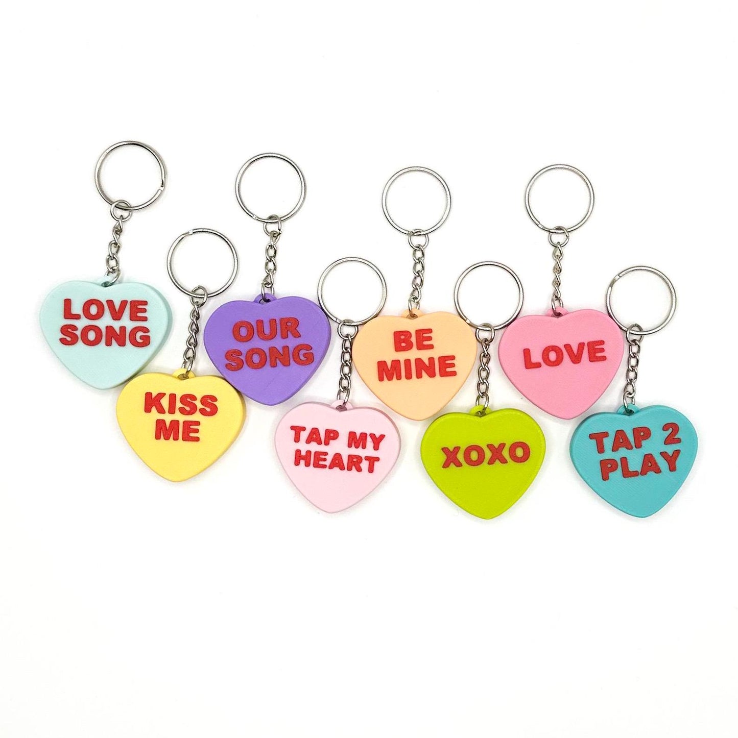 NFC Valentine Conversation Heart Keychain | Music Enthusiast | 3D Printed Gifts