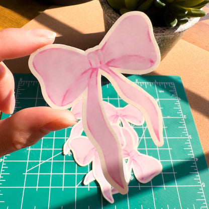 Pink Bow Coquette Vinyl Sticker | Waterproof | Water bottle sticker