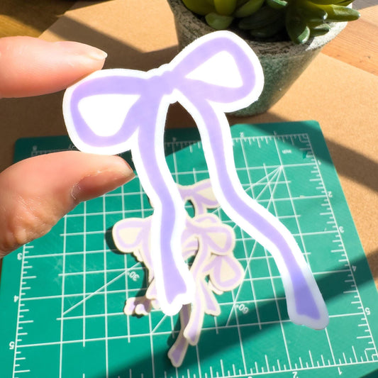 Purple Bow Coquette Vinyl Sticker | Waterproof | Water bottle sticker