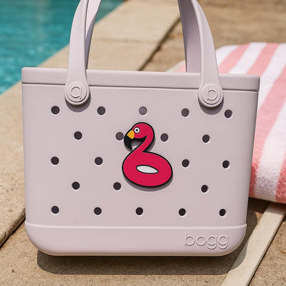Flamingo Pool Float Bogg Bag Charm, Hard Plastic Bag Accessory, Cute Purse Decor, Summer Gift
