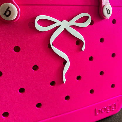 Coquette Thin Bow Bogg Bag Charm: Tote Attachment Halloween Accessory