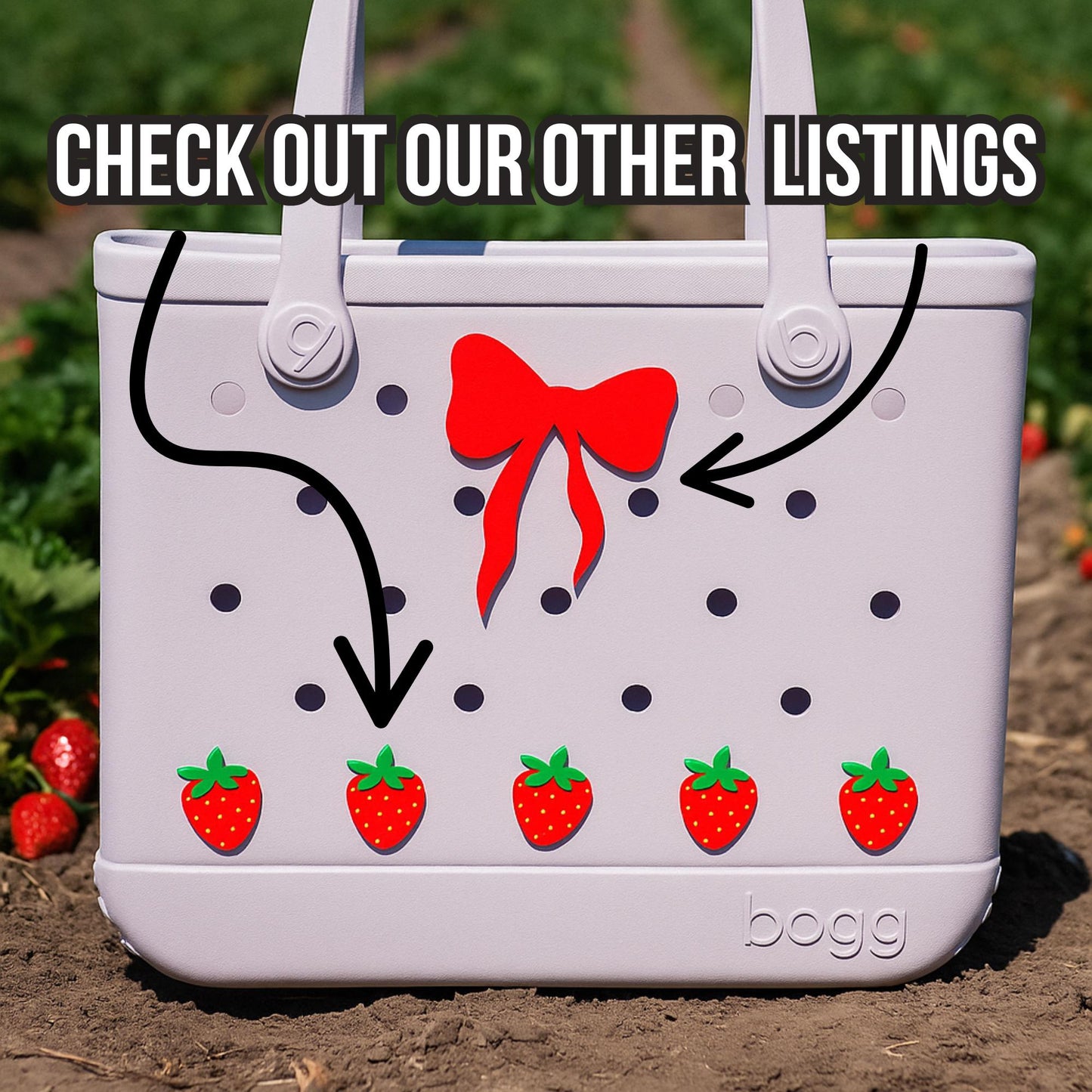 Blueberries Bogg Bag Charm: 3D Printed Hard Plastic Decor