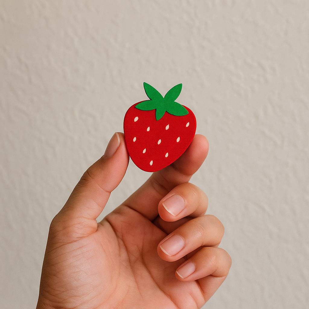 Strawberry Bogg Bag Charm, Hard Plastic Bag Accessory, Cute Purse Decor, Gift