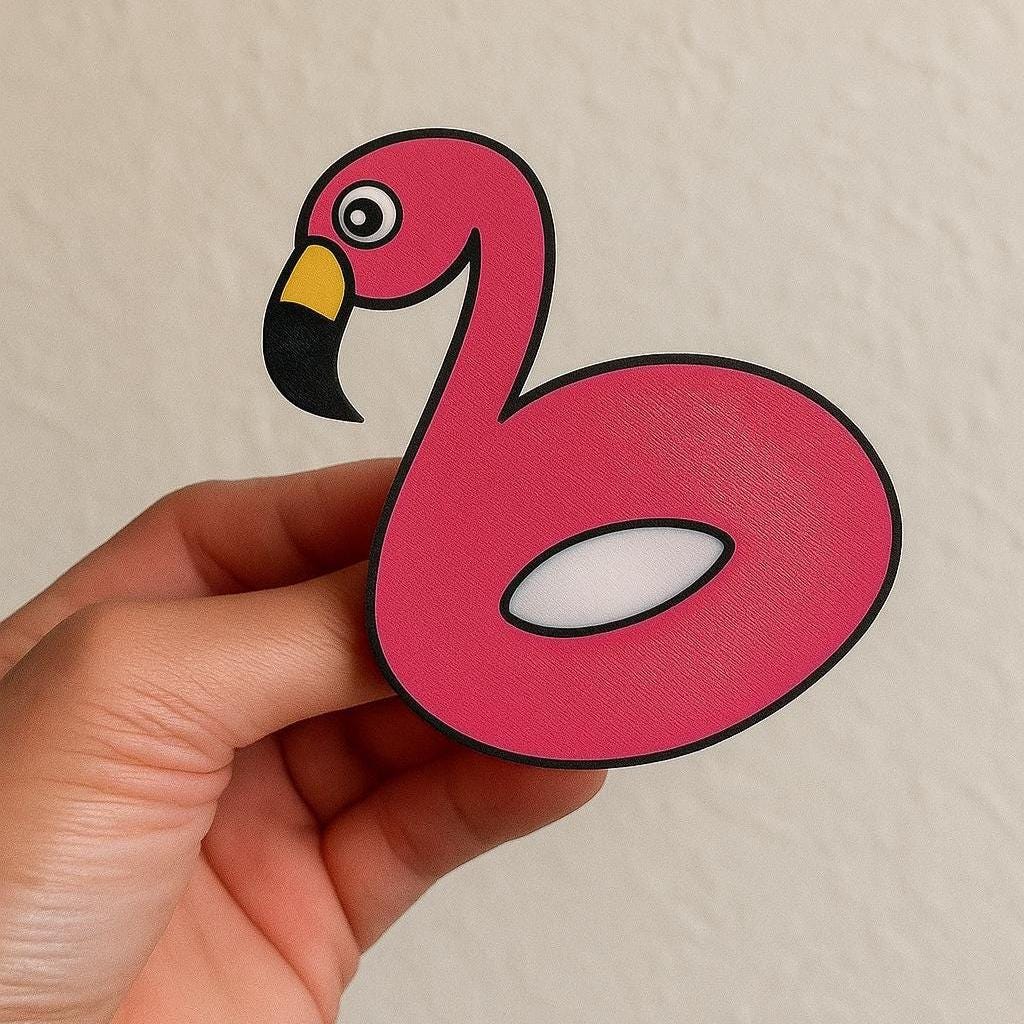 Flamingo Pool Float Bogg Bag Charm: 3D Printed Hard Plastic