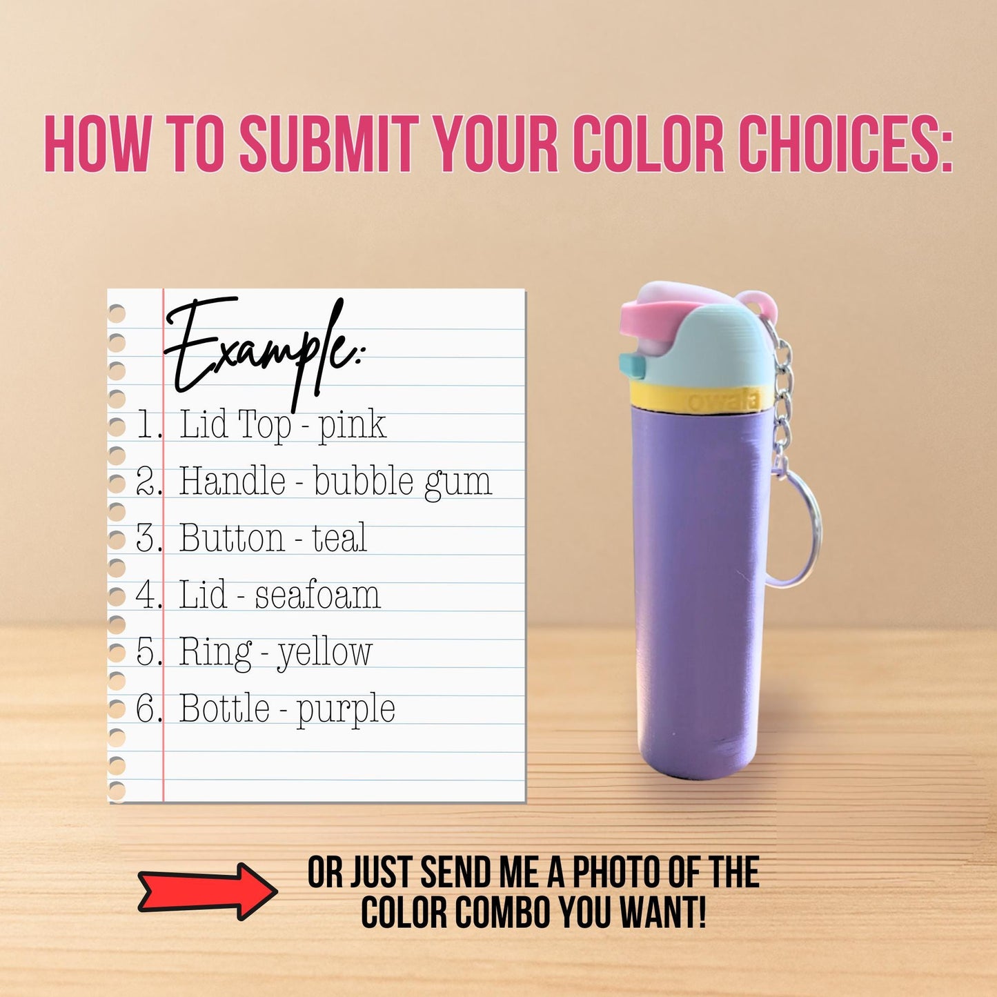 Custom Owala Lip Balm Holder Keychain: 3D Printed Miniature Water Bottle