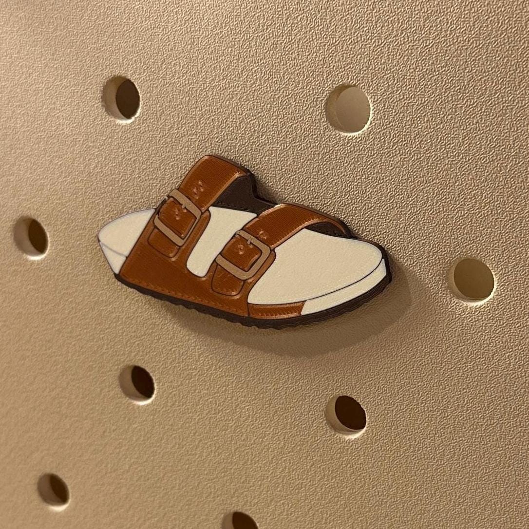 3D Printed Sandal Bogg Bag Charm: Hard Plastic Attachment
