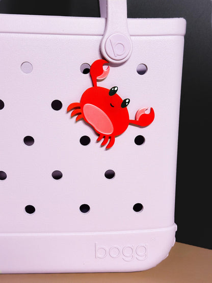 3D Printed Crab Bogg Bag Charm: Hard Plastic Attachment
