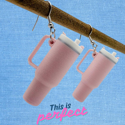 Miniature Stanley Tumbler Earrings | 3D Printed