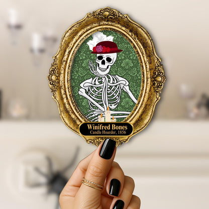 Vintage Halloween Ghost & Bones Frame Vinyl Sticker | Waterproof | Water bottle sticker