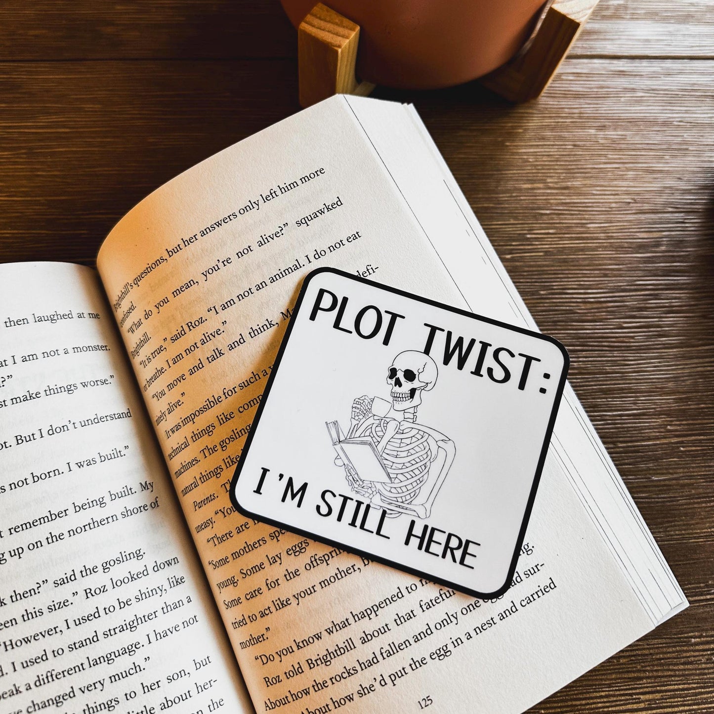 Skeleton Plot Twist Vinyl Sticker: Waterproof Laptop Decal