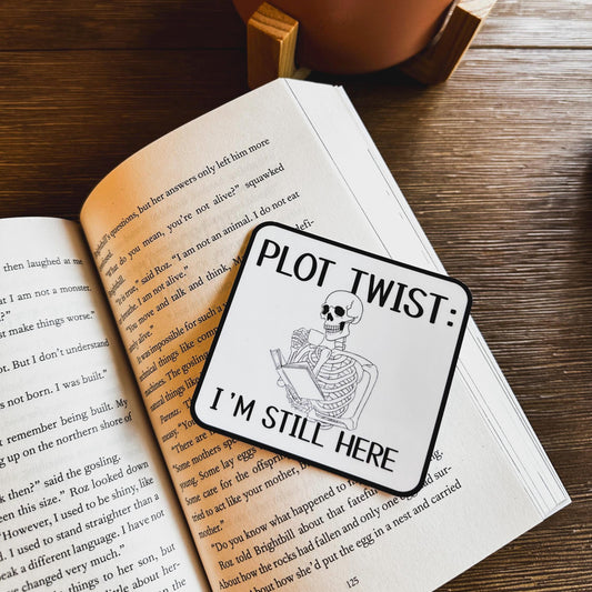 Skeleton Plot Twist Vinyl Sticker: Waterproof Laptop Decal