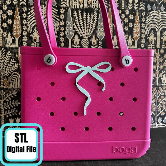 Coquette Bow Bogg Bag Charm STL File, Digital Download, Bag Accessory Print File, Mini Charm Design