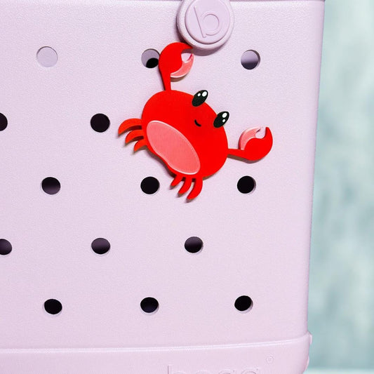 Crab Bogg Bag Charm, Hard Plastic Bag Accessory, Cute Purse Decor, Beach Gift
